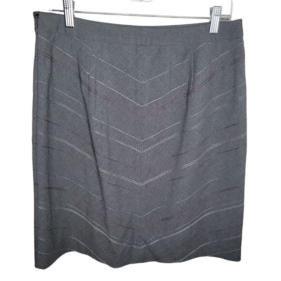 Ann Taylor chevron embroidered a-line skirt size 10 - Picture 2 of 6